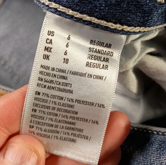 2/$30 Light Blue AMERICAN EAGLE Boyfriend Jeans Grunge Distressed Rips (#469) - Picture 3 of 6